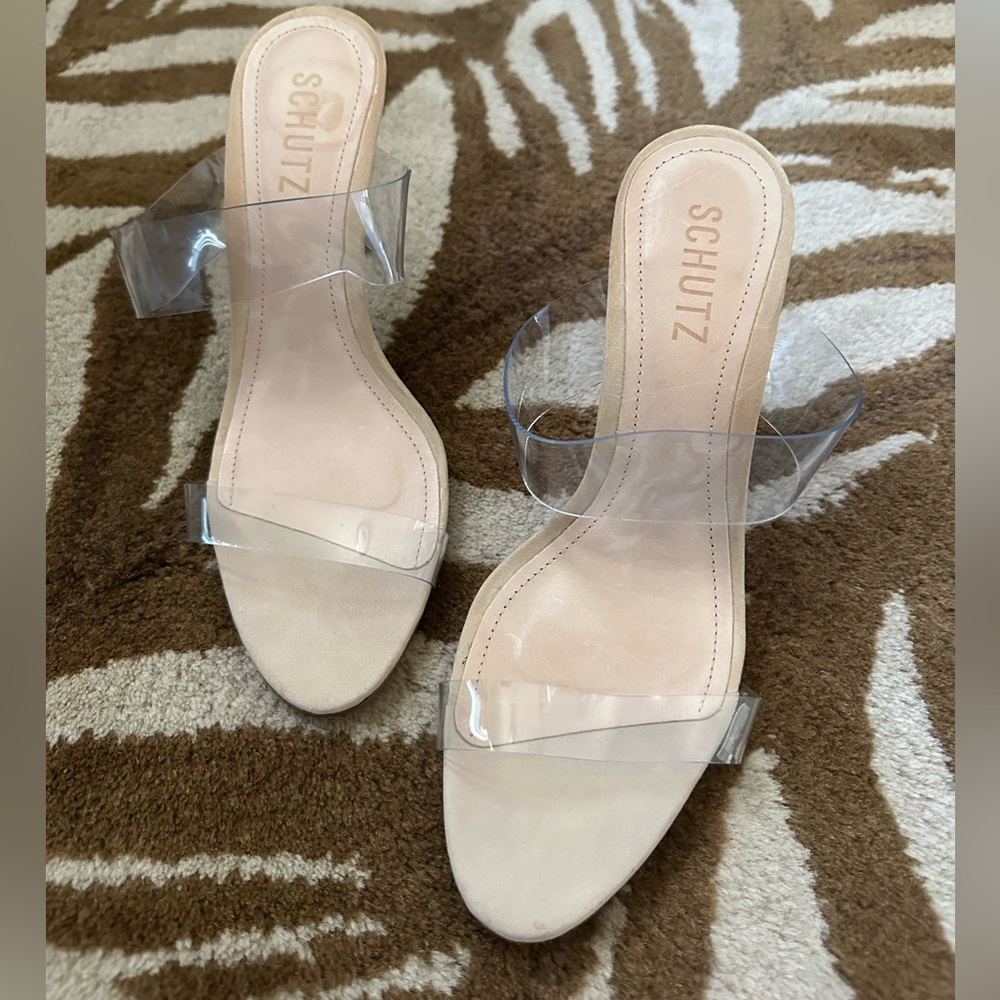 Shutz Ariella Clear Heels size 7.5